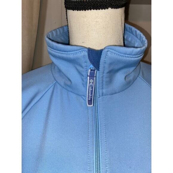 Columbia Sportswear Company size Medium Blue Logo Linnea Zip GUC Jacket Pockets - Picture 15 of 15